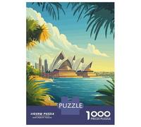 Puzzle Da 1000 Pezzi Per Adolescenti Sydney Opera House Poster Puzzle Per Adulti Giochi Rilassanti Vacanza A Casa Passatempo Impegnativo Da Completare 38x26cm/1000pcs