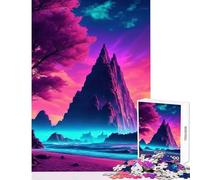 Puzzle da 1000 pezzi per adolescenti Synthwave Beach Sunset Decorazione per la casa Giocattoli Ottimo regalo Gioco educativo Collezione di artisti Belle arti Dimensioni 38x26cm
