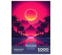 Puzzle Da 1000 Pezzi Per Adolescenti Synthwave Sunset Tropical Puzzle Per Adolescenti Gioco Rompicapo Difficile Gioco Impegnativo Regali 70x50cm/1000pcs