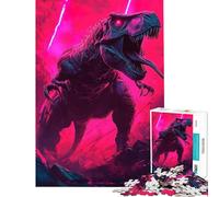Puzzle da 1000 pezzi per adolescenti T-Rex Neon Art puzzle da 1000 pezzi decorazione per la casa giocattolo decorazione da parete offerta come regalo per tutta la famiglia (38x26cm)