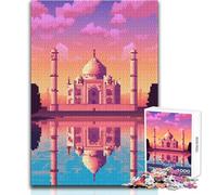 Puzzle da 1000 pezzi per adolescenti Taj Mahal Pixel Art Giocattolo Gioco intellettuale Vacanza a casa Uccidere il tempo Regali di Babbo Natale segreto Dimensioni 38x52cm