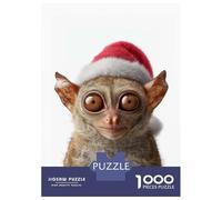 Puzzle Da 1000 Pezzi Per Adolescenti Tarsier Wearing Santa Hat Puzzle Per Adulti Gioco Rompicapo Difficile Divertente Attività A Casa 52x38cm/1000pcs