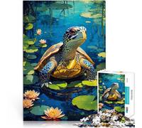 Puzzle da 1000 pezzi per adolescenti tartaruga acquerello animale Analisi e logica Ogni pezzo è unico - Gioco divertente e stimolante per tutta la famiglia 38x26cm