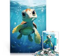 Puzzle da 1000 pezzi per adolescenti Tartaruga marina carina Giocattoli di gioco impegnativi Giocattoli per la decorazione della casa 75x50cm