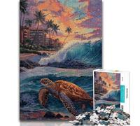 Puzzle da 1000 pezzi per adolescenti Tartaruga sulla spiaggia Puzzle da 1000 pezzi, per gioco educativo Sfida Giocattolo Offerta come regalo per tutta la famiglia (dimensioni 38x26cm)