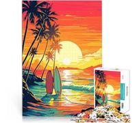 Puzzle da 1000 pezzi per adolescenti tavola da surf vintage retrò Sfida difficile Ogni pezzo è unico - Gioco divertente e stimolante per tutta la famiglia 38x26cm