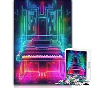 Puzzle da 1000 pezzi per adolescenti Techno Neon Piano Player Giochi educativi ma divertenti e umoristici Regalo per compleanni Dimensioni 38x26cm