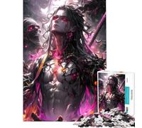 Puzzle da 1000 pezzi per adolescenti tema anime dark samurai della morte sfida da completare migliora la memoria giocattolo fai-da-te per ragazzi dai 14 anni in su (38x26cm)