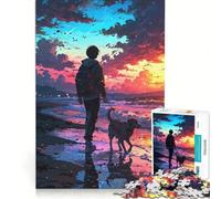 Puzzle da 1000 pezzi per adolescenti, tema anime Passeggiata al tramonto, gioco impossibile, attività divertenti da fare in casa, compleanno e Natale 38x26cm