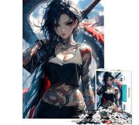 Puzzle da 1000 pezzi per adolescenti tema anime samurai ragazza sfida educativa ideale per le vacanze a casa per passare il tempo decorazione domestica giocattolo per ragazzi dai 14 anni in su 38x52cm