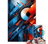 Puzzle da 1000 pezzi per adolescenti tema astratto moderno rosso e blu divertente attività da fare a casa giochi rilassanti che migliorano la memoria adatto a persone dai 14 anni in su (38x52cm)