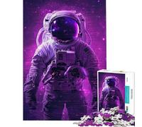 Puzzle da 1000 pezzi per adolescenti tema astronauta glitch cosmico rompicapo sfida difficile da completare (dimensioni 38x52cm)