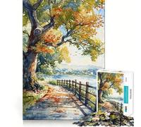 Puzzle da 1000 pezzi per adolescenti,tema "Autunno sereno",con disegno pulito,gioco creativo,rilassante e regalo di Natale (38x52cm)