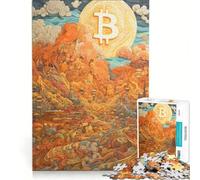 Puzzle da 1000 pezzi per adolescenti, tema Bitcoin Sunrise, giochi rilassanti, corsa di velocità manuale, ideale per compleanni e Natale 38x52cm