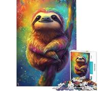 Puzzle da 1000 pezzi per adolescenti tema bradipo arcobaleno puzzle fai da te per ragazzi ideale per le vacanze a casa e per passare il tempo insieme interattivo genitore-figlio (dimensioni 50x75cm)