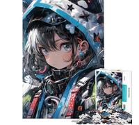 Puzzle da 1000 pezzi per adolescenti tema Cyberpunk Anime Girl simpatico puzzle per adolescenti giocattolo decorativo da parete corsa di velocità manuale aiuta ad allenare il cervello (38x26cm)