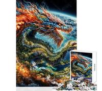 Puzzle da 1000 pezzi per adolescenti tema Drago Elementale della Terra gioco impossibile per tutta la famiglia giocattolo decorativo da parete compleanno e Natale (50x75cm)