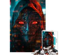 Puzzle da 1000 pezzi per adolescenti tema Futuro hacker anonimo gioco intellettuale antistress amanti dei giochi (dimensioni 50x75cm)
