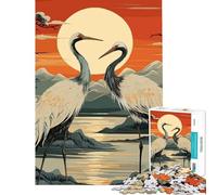 Puzzle da 1000 pezzi per adolescenti tema giapponese "Gru d'amore" gioco rompicapo educativo ottimo regalo per giochi decorazioni per la casa (dimensioni 38x26cm)