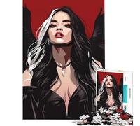 Puzzle da 1000 pezzi per adolescenti tema gotico angelo oscuro ragazza emo gioco pratico educativo regalo per donne e uomini divertente e spiritoso (dimensioni 38x52cm)