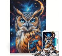 Puzzle da 1000 pezzi per adolescenti tema "Gufo Notturno Sognante" gioco divertente allena la mente e la mano migliora l'amore tra le coppie 50x75cm