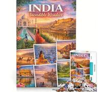 Puzzle da 1000 pezzi per adolescenti, tema India, viaggi da sogno, gioco educativo, attività divertenti da fare in casa, per rafforzare l'amore tra le coppie 38x52cm