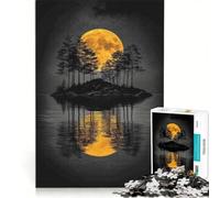 Puzzle da 1000 pezzi per adolescenti, tema Isola della Luna Piena, gioco rilassante, antistress, da aggiungere alla lista dei desideri con Babbo Natale 50x75cm