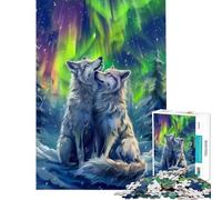 Puzzle da 1000 pezzi per adolescenti tema Lupo delle nevi e romanticismo divertimento a casa regalo di compleanno gioco impossibile per ragazzi dai 14 anni in su (38x26cm)