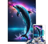 Puzzle da 1000 pezzi per adolescenti tema magico delfino spaziale Un gioco difficile e stimolante ma divertente e spiritoso perfetto come decorazione da parete Adatto a partire dai 14 anni (38x52cm)
