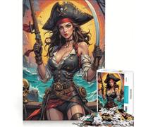 Puzzle da 1000 pezzi per adolescenti, tema pirati fantasy e donne, gioco rilassante, stimolante da completare, per rafforzare l'amore tra le coppie 38x52cm