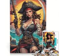 Puzzle da 1000 pezzi per adolescenti, tema pirati fantasy e donne, gioco rilassante, stimolante da completare, per rafforzare l'amore tra le coppie 50x75cm