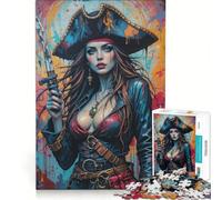 Puzzle da 1000 pezzi per adolescenti, tema pirati fantasy e donne, gioco rilassante, stimolante da completare, per rafforzare l'amore tra le coppie 38x26cm