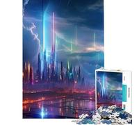 Puzzle da 1000 pezzi per adolescenti tema Tempesta di fulmini al neon sfida educativa ideale per passare il tempo durante le vacanze o come passatempo fai-da-te per ragazzi dai 14 anni in su 38x52cm