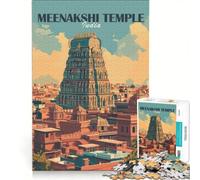 Puzzle da 1000 pezzi per adolescenti Tempio di Meenakshi India Giocattolo decorativo da parete Passatempo ideale durante le vacanze Per rafforzare l'amore tra le coppie 50x75cm