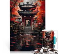 Puzzle da 1000 pezzi per adolescenti Tempio paesaggistico giapponese Assemblaggio del modello Lista dei desideri con Babbo Natale 75x50cm