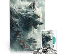 Puzzle da 1000 pezzi per adolescenti Templi cinesi della volpe bianca Divertimento in famiglia Lista dei desideri con Babbo Natale 52x38cm