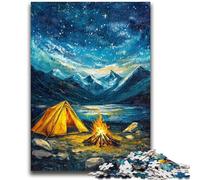 Puzzle da 1000 pezzi per adolescenti Tenda sotto il cielo notturno per età 14 anni e oltre Giocattolo educativo intellettuale decomprimente Ottimo regalo 26X38CM