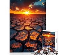 Puzzle da 1000 pezzi per adolescenti: Terra screpolata al tramonto Gioco interattivo sfida impegnativa giocattolo educativo per migliorare l'amore tra le coppie (38x52cm)