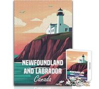 Puzzle da 1000 pezzi per adolescenti Terranova e Labrador Faro Poster Bellissimo design Gioco Regalo di compleanno Opera d'arte Dimensioni 38x26cm