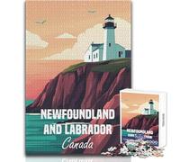 Puzzle da 1000 pezzi per adolescenti Terranova e Labrador Faro Poster Bellissimo design Gioco Regalo di compleanno Opera d'arte Dimensioni 38x52cm