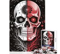 Puzzle da 1000 pezzi per adolescenti teschio cibernetico dualità decorazioni per la casa giocattoli idee regalo giochi rilassanti lista dei desideri con Babbo Natale dimensioni 38x52cm