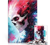 Puzzle da 1000 pezzi per adolescenti Teschio della Morte Oscura Riduzione dello stress interessante è ideale come regalo per tutta la famiglia 52x38cm