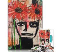 Puzzle da 1000 pezzi per adolescenti, teschio di papavero in stile Basquiat, aiuta il cervello a esercitare giocattoli avvincenti per coltivare la pazienza e migliorare la memoria, 38x26cm