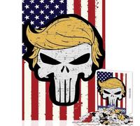 Puzzle da 1000 pezzi per adolescenti teschio di Trump orgoglio americano decorazione per la casa giocattoli regalo di compleanno gioco impossibile collezione di artisti belle arti dimensioni 50x75cm