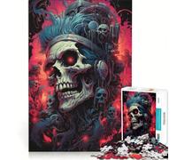 Puzzle da 1000 pezzi per adolescenti, teschio maledetto punk, gioco impossibile, interazione genitore-figlio, regalo di Natale e compleanno 38x52cm