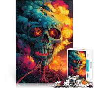 Puzzle da 1000 pezzi per adolescenti “Teschio psichedelico” Fatto di carta,per età 14+ giocattoli educativi per l'apprendimento È ideale come regalo per tutta la famiglia。misurare:26x38cm