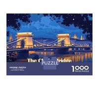 Puzzle Da 1000 Pezzi Per Adolescenti The Chain Bridge Budapest Illustration Puzzle Per Adulti Giochi Per Famiglie Regalo Di Compleanno Regali Per Amici E Familiari 38x26cm/1000pcs