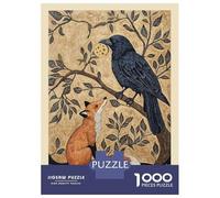 Puzzle Da 1000 Pezzi Per Adolescenti The Crow And The Fox Animal Fables Puzzle Per Adulti Giochi Per Famiglie Un'opera D'arte Regali Unici Per Compleanno E Natale 70x50cm/1000pcs