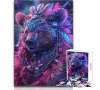 Puzzle da 1000 pezzi per adolescenti, The Majestic Bear, perfetto hobby, calmo e rilassante, taglio netto e uniforme, dimensioni giocattolo 38x26cm