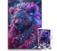 Puzzle da 1000 pezzi per adolescenti, The Majestic Bear, rilassante e dolce svago, taglio fine e liscio, giocattolo artigianale, dimensioni 50x75cm